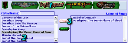 Search between Everquest zones example 2